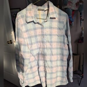 Pastel Plaid Button-Up Shirt